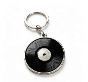 <b>Vinyl</b> Record Metal Key Chain Zinc Alloy Enamel Keyring Custom Engraved Collectible Gift - Product Image 4