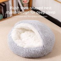 Lit-caban pour chat et chien en peluche longue et moelleuse, chaud pour l'hiver, luxueux, lavable, hutte apaisante, solide, vente chaude
