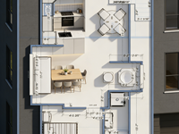 Villa modulaire préfabriquée en structure légère en acier moderne pour hôtel, appartement, 2 étages, résistance au vent de 180 mph, sécurité et qualité