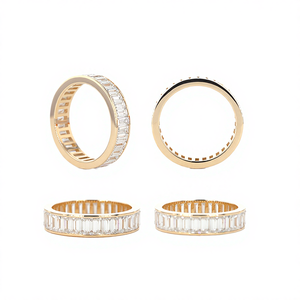 แหวนทองเพชรโมอีสสำหรับ Starsgem ขนาด2*4มม. 10K แหวนทองมรกตสำหรับตกแต่งช่องแบบคลาสสิก - Product Image 4