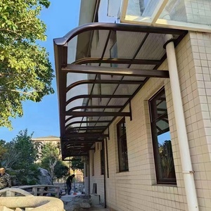 Auvent en polycarbonate et alliage d'aluminium, résistant à la pluie, pour balcon de villa, toit, terrasse et utilisation en extérieur. - Product Image 1