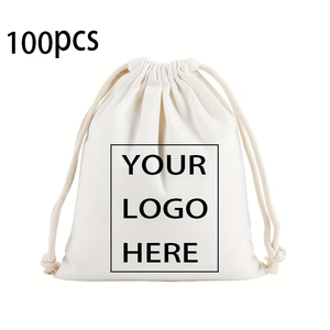 Petit sac à cordon en toile de coton personnalisé pour cosmétiques, produits de soin de la peau, pochette en coton, sacs anti-poussière pour sacs à main, chaussures et sacs à main - Product Image 5