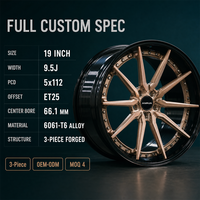 Jantes forgées en bronze à double éclatement en 3 parties, 19x9.5 5x112 6061T6, sur mesure, à déport profond, pour Jeep – Livraison directe usine OEM, Vente chaude