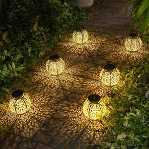 Lámparas Solares al por Mayor, Lámpara de Piso de Bronce con Diseño Personalizado, Lámpara LED de Metal para Exteriores, Jardín y Camping - Product Image 3