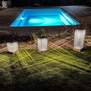 Lampes solaires de jardin LED étanches à lamelles pour patio extérieur, pelouse, allée, cour, lumière chaude - Product Image 2