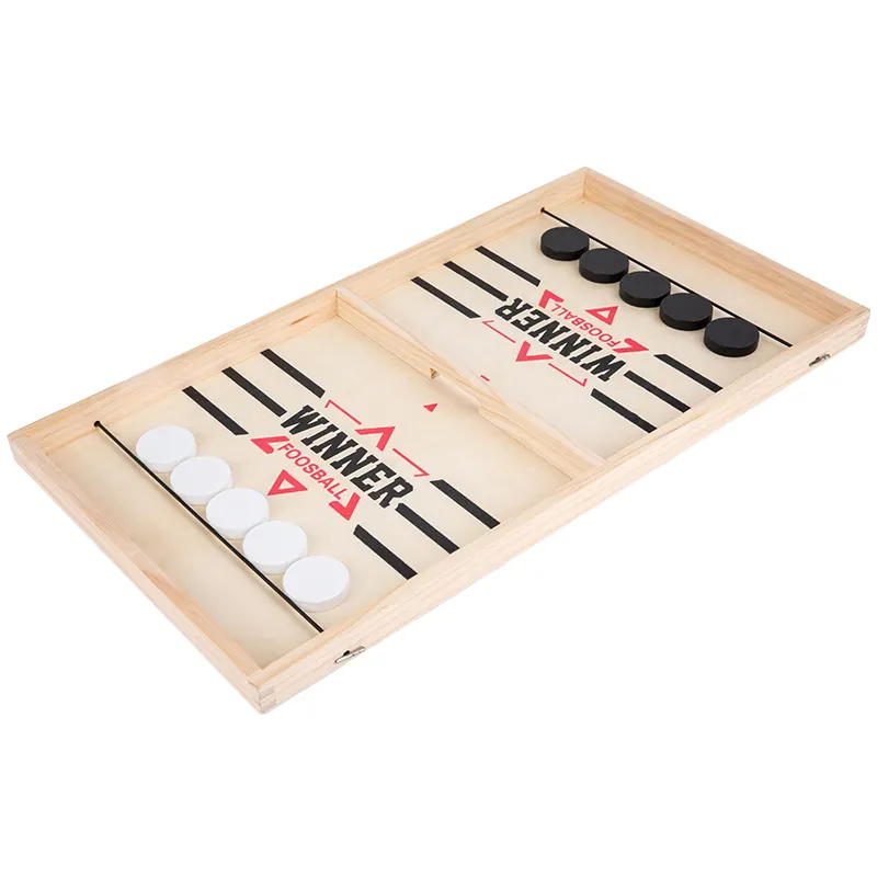 Vendita calda catapulta scacchi in legno Desktop Mini Hockey gioco da tavolo 2 giocatori giocattoli da battaglia famiglia gioco interattivo scacchi set per bambini