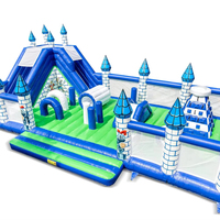 Château gonflable Commercial Castle World 2, grande structure gonflable en PVC, parc d'attractions pour enfants, location disponible.