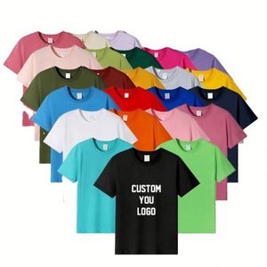 High-End Combed Cotton Crew Neck <b>T</b> Shirts for Men Custom Logo Round Neck Short Sleeve <b>T</b> Shirts - Product Image 4