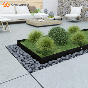 Borde de cama de flores de acero galvanizado rectangular negro Borde de césped de jardín Tiras de paisaje flexibles resistentes a la intemperie Fácil instalación - Product Image 5