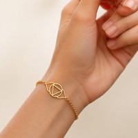 Bracelet ajustable en acier inoxydable plaqué or 18 carats anti-ternissement, prêt à être expédié en gros, collection 2026, bijoux de mode