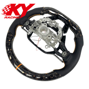 Volant en fibre de carbone forgé doré personnalisé avec LED RPM pour Honda Civic 9e et 11e génération, Accord 10e génération, SI, Acura Integra, CRV, Civic EX - Product Image 3