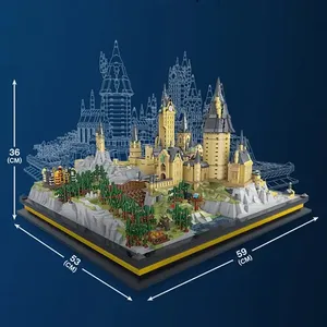7580pcs mork 032102 kỹ thuật ma thuật Học Viện mô hình Harry phim đường phố xem loạt ma thuật lâu đài tự làm khối xây dựng gạch - Product Image 6