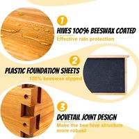 Ruche à 10 cadres complète, kit de ruche avec cire d'abeille, incluant cadres et feuilles de fondation, pour tous les niveaux d'apiculture