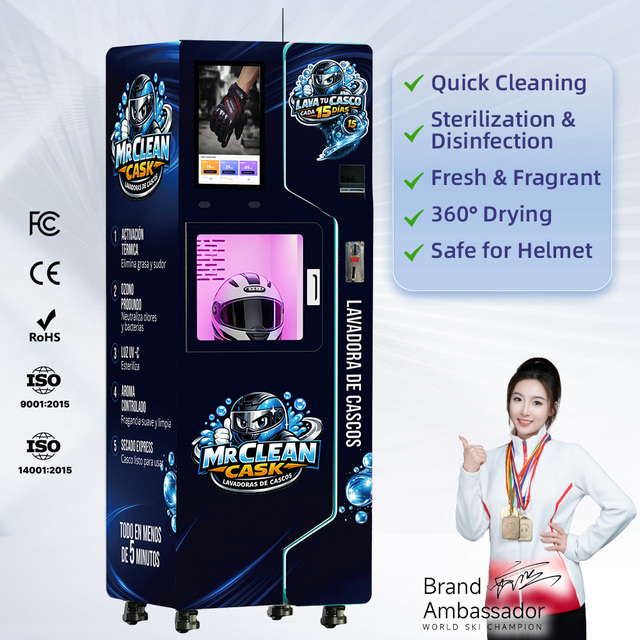 Outdoor Motor Bike Helmet Defogging Clean Vendig and Washing Cleaning Vending  Vendor Machine Inside Coin Slot Low Moq