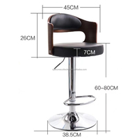 Nouvelle conception de tabouret haut réglable en cuir PU pour usage domestique et commercial, chaise de bar pliable avec structure en fer