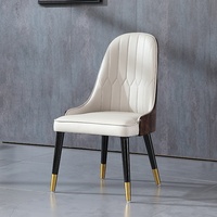 Chaise de restaurant mobile en cuir de luxe moderne, dossier en bois de sève haut de gamme, peinte, écologique, design hôtelier