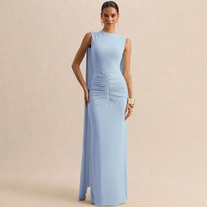 Vestido de Noche Largo para Mujer, Espalda Descubierta, Corte Entallado, Cintura Natural, Diseño con Recortes, Elegante, para Fiesta - Product Image 4