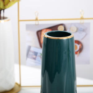 Scandinavian <b>Ceramic</b> <b>Vase</b> With Gold Frame Photo Holder Rectangle Floral Display Table Decoration Durable Design - Product Image 3