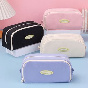 Trousse à crayons coréenne grande capacité double couche, motif créatif couleur macaron, impression numérique sur tissu, pour étudiants, usage scolaire et de bureau - Product Image 1