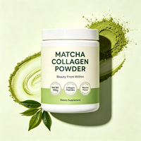 Complément beauté pour la peau, collagène naturel au matcha, sans goût de poisson, sans additifs artificiels, formule faible en sucre, nutrition quotidienne