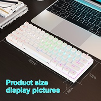 Clavier de jeu mécanique 60 pour cent ergonomique durable détachable câble de type C Mini clavier de jeu blanc avec interrupteurs rouges