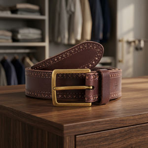 Ceintures unisexes personnalisables en cuir de buffle 100% véritable, style vintage, carrées, durables, haute résistance, écologiques et tendance - Product Image 1