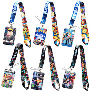 Estuche <span class=keywords><strong>para</strong></span> tarjeta de identificación de <span class=keywords><strong>ROBLOX</strong></span> estilo caricatura transfronterizo, material ABS, impresión por transferencia térmica, hebilla metálica, cordón <span class=keywords><strong>para</strong></span> teléfono móvil - Product Image 1
