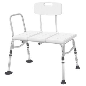 Chaise de douche en alliage d'aluminium avec dossier pliable pour personnes âgées et handicapées, pour la salle de bain et les toilettes - Product Image 3