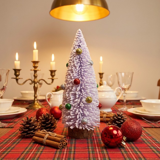 SANWEI Mini Christmas Tree Mini Christmas Tree Craft Mini Christmas Tree With Wood Stand