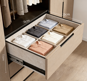 Luxury Light Oak Sliding Closet - Black <b>Frame</b> Glass & LED Lighting, Multi-Zone Storage for Modern Bedrooms - Product Image 4