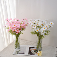 5 Têtes de fleurs artificielles en soie de camomille et marguerite, faites à la main, modernes, couleur/taille personnalisables, pour décoration de salon, maison et photographie