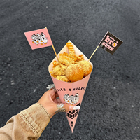 Conos de Papel Desechables con Logotipo Personalizado, Ecológicos, Biodegradables, Reciclables, de Grado Alimenticio, para Papas Fritas, Waffles y Pollo Frito