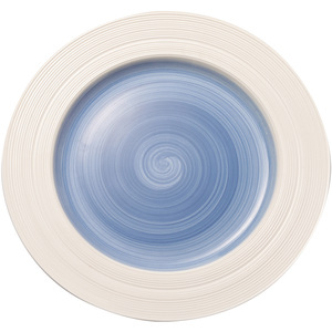 Plato plano de porcelana ecológico de 8/10 pulgadas para Hotel, restaurante, <span class=keywords><strong>Pasta</strong></span> occidental y bistec, plato de cerámica cepillado elegante - Product Image 2