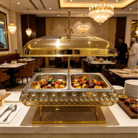 NANSHENG Edelstahl Gold Chafing Dish Buffet-Set 9L/6L Buffet-Speisenwärmer Chafing Dish für Hotel Hochzeit Restaurant