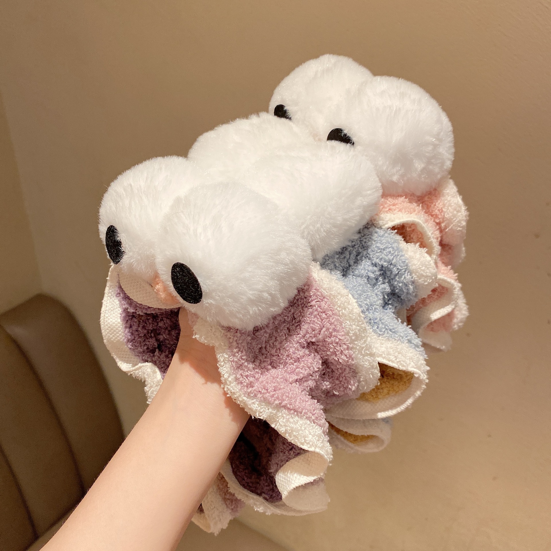 Аксессуары для волос, модная эластичная и моющаяся повязка для волос для макияжа лица, повязка для волос для мытья лица под заказ, повязка для волос с большими глазами