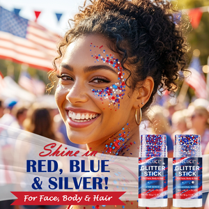 Bâton de paillettes pour le visage et le corps, rouge, argenté, bleu, accessoires patriotiques pour femmes, maquillage pour football, softball, fête, rave - Product Image 3