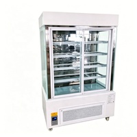 Réfrigérateur vertical commercial de 1,5 mètre à refroidissement par ventilateur, sans givre, pour boulangerie et pâtisserie, avec éclairage LED