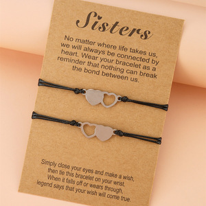 Bracelet Cœur Tressé en Acier Inoxydable Fait Main pour Sœurs et Meilleures Amies, Cadeau d'Anniversaire - Product Image 5
