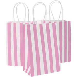 <b>Gifts</b> <b>Small</b> Stripe Paper Bags for Party Goodie Birthday Wedding Business Shopping Eco-friendly Durable Strong Paper Bags - Product Image 1