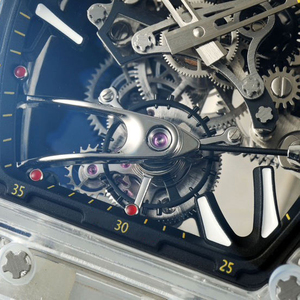 RM56-02 Men's Luminous Crystal Tourbillon <b>Watch</b>, Tonneau-Shaped <b>Skeleton</b> Waterproof <b>Automatic</b> Mechanical <b>Watch</b> - Product Image 4
