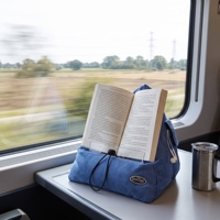 Oreiller de lecture triangulaire portable et fonctionnel avec support de téléphone personnalisé pour les lecteurs, support pour tablette et iPad, oreiller de lecture