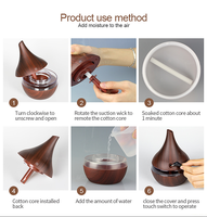 OEM Top Vente 300ml Grain de Bois Mini Diffuseur USB Home Spa Humidificateur d'Air en Bois