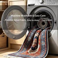 Tapis en velours polyester de style ethnique, grande surface, pour salon et chambre, motif géométrique abstrait, lavable en machine, haut de gamme