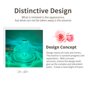 Rose pha lê đèn bàn với pin xách tay ánh sáng ban đêm cảm ứng thay đổi màu đèn bàn cho nhà hàng thanh cạnh giường ngủ trang trí nội thất - Product Image 2