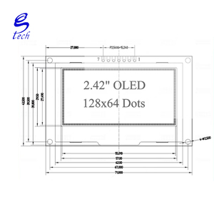 Módulo de Pantalla OLED LCD SSD1309 COG de 2.42 Pulgadas, 128x64, 7 Pines, IIC/SPI - Product Image 4