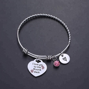 Giro brazalete pulsera de cristal Rosa te amo a <span class=keywords><strong>la</strong></span> <span class=keywords><strong>luna</strong></span> y <span class=keywords><strong>la</strong></span> espalda pulsera en acero inoxidable pulsera - Product Image 2