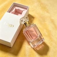 Flacon de parfum de luxe transparent de 50 ml pour femme, design personnalisé en usine, couleur sur mesure, avec emballage boîte, collection 2026