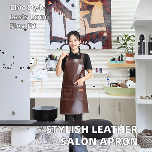 Premium <b>Leather</b> Stylish Durable <b>Apron</b> Adjustable Fit for Salon Professionals-for Barbers Beauticians for Restaurant Bar Uniforms - Product Image 2