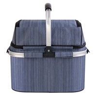 Panier pique-nique pour 2 personnes avec grand compartiment isotherme et poignée de transport en aluminium
