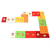 Jeu de cartes Domino personnalisé pour enfants, vente en gros d'usine, jeu de société en carton à motifs de dessins animés, cartes flash éducatives pour enfants